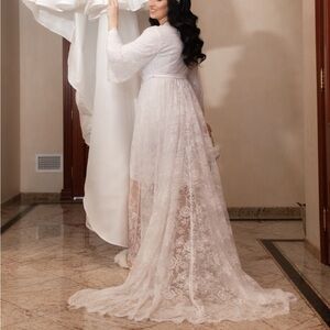 Lace bridal robe (see through) fits like a size 8-10